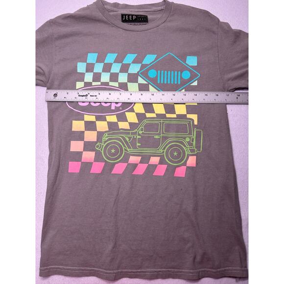PacSun X Jeep Checkerboard Gray/Multi Size Women's Size S Short Sleeve T-Shirt - Picture 3 of 5